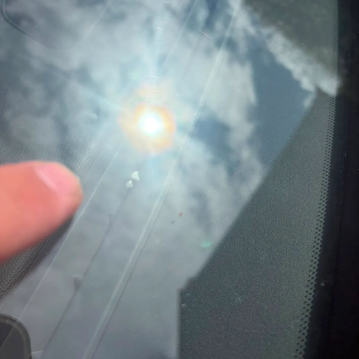 Stone chip before repair